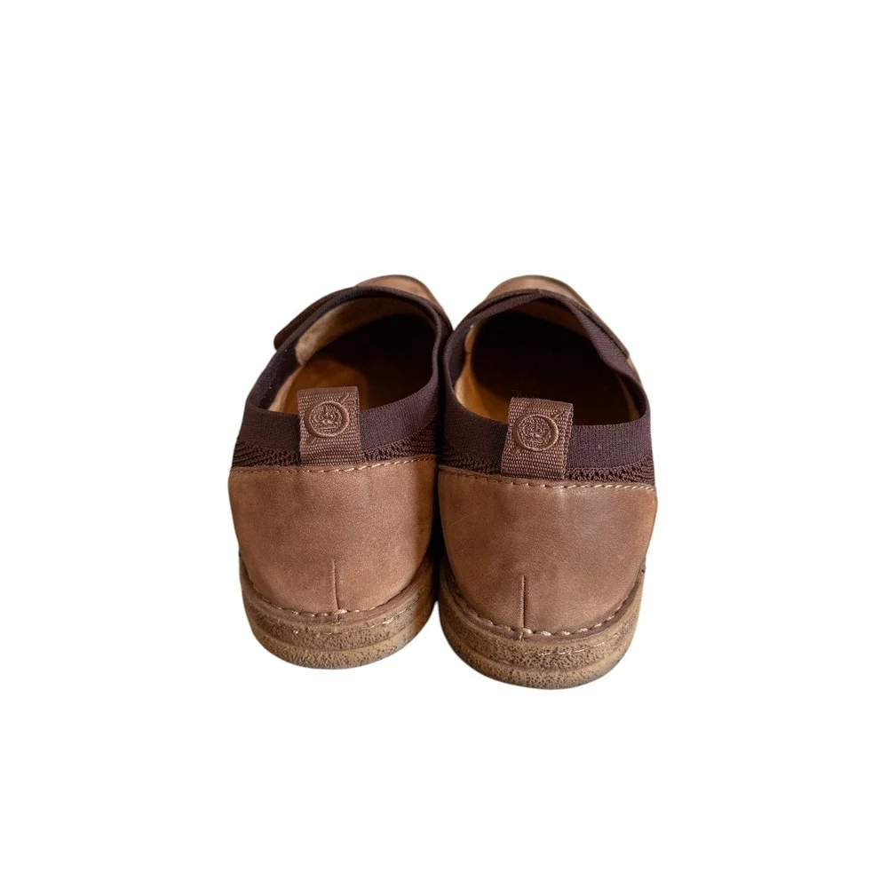BORN Samuel Mens Slip‎ On Loafer Shoes Brown Leather Size 9.5M